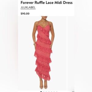 Pink Lace Ruffle Maxi Dress